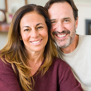 Smiling older man and woman