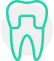 Tooth with dental crown icon